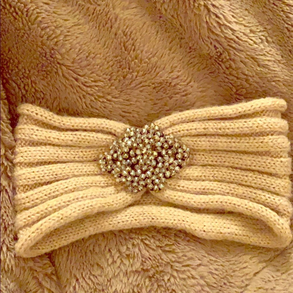 Beige head wrap headband